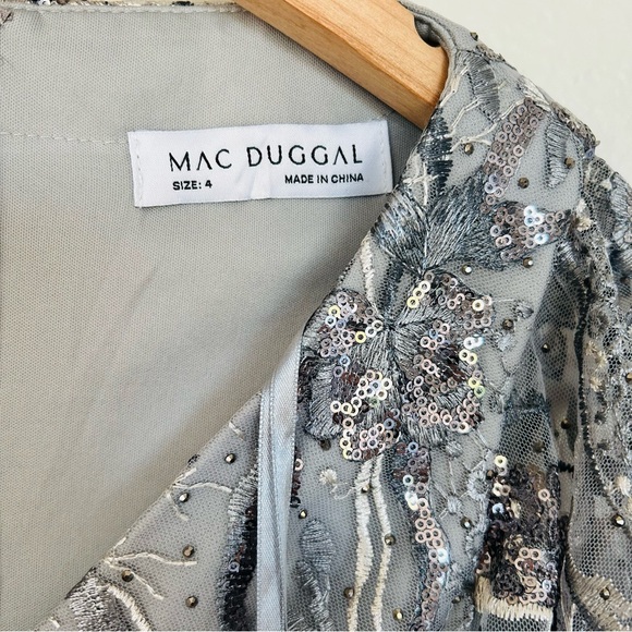 Mac Duggal Embroidered Sequined Gown Dress Size 4 Style 67908 - Picture 8 of 16